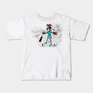 SKATING BLOODY RABBIT 010 Kids T-Shirt